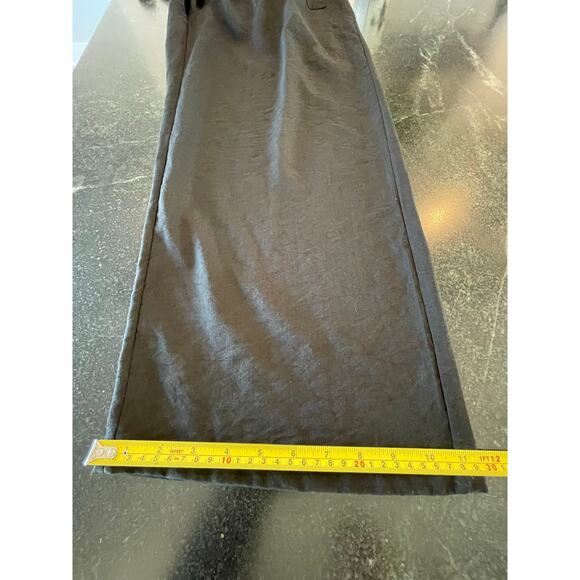 Polagram Black jumpsuit zip front short sleeve with tie sash , pockets, Medium - Picture 9 of 10